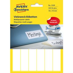 Univerzální etikety AVERY na ruční popis, 76x19 mm, 324 etiket, bílé - 3328