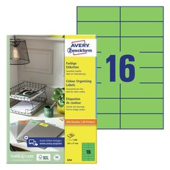 Barevné univerzální etikety AVERY, 105x37 mm, 100 listů, A4, zelené - 3454