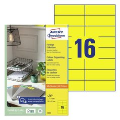 Barevné univerzální etikety AVERY, 105x37 mm, 100 listů, A4, žluté - 3455