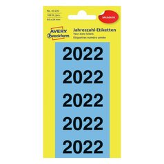 Etikety s číslem roku 2022 AVERY, 60x24 mm, 100 ks, modré- 43-222