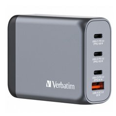 GaN cestovní nabíječka do sítě Verbatim, USB 3.0, USB C, šedá, 100 W, vyměniteln
