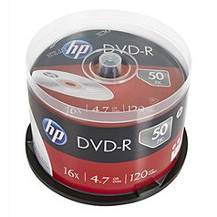 HP DVD-R, DME00025-3, 50-pack, 4.7GB, 16x, 12cm, cake box, bez možnosti potisku,