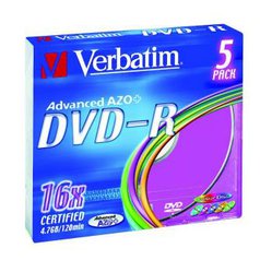 Verbatim DVD-R, 43557, DataLife PLUS, 5-pack, 4.7GB, 16x, 12cm, General, Advance