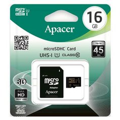 Apacer paměťová karta Secure Digital, 16GB, micro SDHC, AP16GMCSH10U1-R, UHS-I U