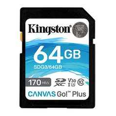 Kingston paměťová karta Canvas Go! Plus, 64GB, SDXC, SDG3/64GB, UHS-I U3 (Class