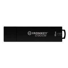 Kingston USB flash disk, USB 3.0, 8GB, IronKey D300S, černý, IKD300S/8GB, USB A,