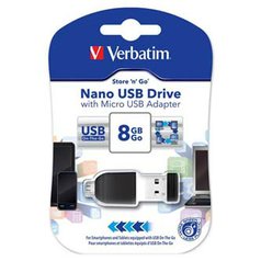 Verbatim USB flash disk, 2.0, 8GB, Nano Store ,N, Stay, s adaptérem Micro USB, č