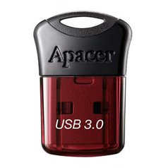 Apacer USB flash disk, 3.0, 16GB, AH157, černá, červená, AP16GAH157R-1, s krytko