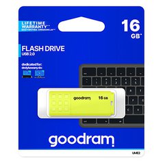 Goodram USB flash disk, USB 2.0, 16GB, UME2, žlutý, UME2-0160Y0R11, USB A, s kry