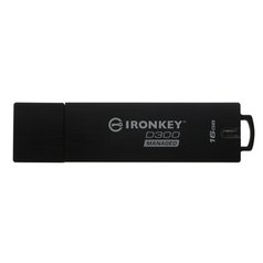 Kingston USB flash disk, USB 3.0, 16GB, IronKey Managed D300SM, černý, IKD300S/1