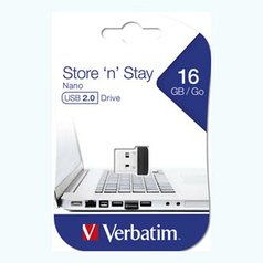 Verbatim USB flash disk, 2.0, 16GB, Nano Store ,N, Stay, černý, 97464