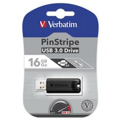 Verbatim USB flash disk, 3.0, 16GB, Store,N,Go PinStripe, černý, 49316