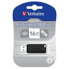 Verbatim USB flash disk, 2.0, 16GB, Store,N,Go PinStripe, černý, 49063