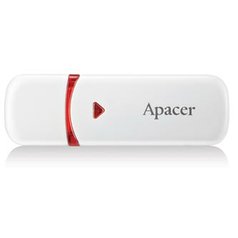 Apacer USB flash disk, 2.0, 32GB, AH333, bílý, červený, AP32GAH333W-1, s krytkou