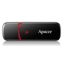 Apacer USB flash disk, 2.0, 32GB, AH333, černý, červený, AP32GAH333B-1, s krytko