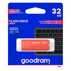 Goodram USB flash disk, USB 3.0 (3.2 Gen 1), 32GB, UME3, oranžový, UME3-0320O0R1