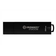 Kingston USB flash disk, USB 3.0, 32GB, IronKey D300S, černý, IKD300S/32GB, USB