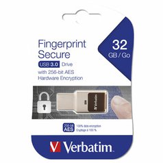 Verbatim USB flash disk, 3.0, 32GB, Fingerprint Secure, černý, 49337, s šifrován