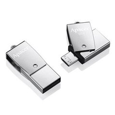 Apacer USB flash disk OTG, 3.1/2.0 Micro, 64GB, AH750, stříbrný, AP64GAH750S-1,