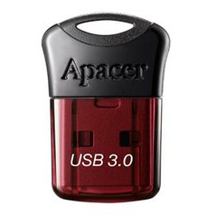 Apacer USB flash disk, 3.0, 64GB, AH157, černá, červená, AP64GAH157R-1, s krytko