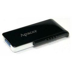 Apacer USB flash disk, 3.0, 64GB, AH350, černý, AP64GAH350B-1, s výsuvným konekt