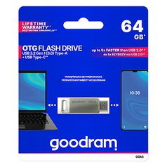 Goodram USB flash disk, USB 3.0 (3.2 Gen 1), 64GB, ODA3, stříbrný, ODA3-0640S0R1