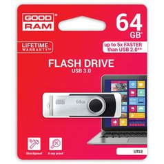 Goodram USB flash disk, 3.0, 64GB, UTS3, černá, UTS3-0640K0R11