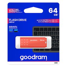 Goodram USB flash disk, USB 3.0 (3.2 Gen 1), 64GB, UME3, oranžový, UME3-0640O0R1