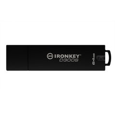 Kingston USB flash disk, USB 3.0, 64GB, IronKey D300S, černý, IKD300S/64GB, USB