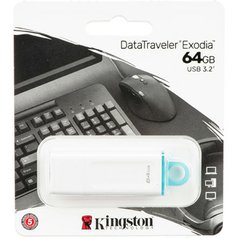 Kingston USB flash disk, USB 3.0, 64GB, DataTraveler Exodia, bila, KC-U2G64-5R,