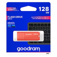 Goodram USB flash disk, USB 3.0 (3.2 Gen 1), 128GB, UME3, oranžový, UME3-1280O0R