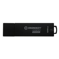 Kingston USB flash disk, USB 3.0, 128GB, IronKey Managed D300SM, černý, IKD300S/