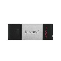 Kingston USB flash disk, USB 3.0 (3.2 Gen 1), 256GB, DataTraveler 80, černý, DT8