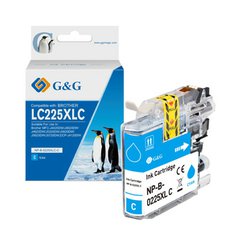G&G kompatibilní ink s LC-225XLC, cyan, 1200str., NP-B-0225XLC, pro Brother MFC-