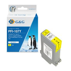 G&G kompatibilní ink s PFI107Y, yellow, 130ml, NC-00107Y, 6708B001, pro Canon iP