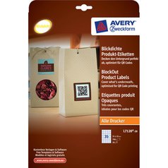 Etikety AVERY pro umístění QR kódů na zboží, 35 x 35 mm, čtverec, 20 listů, bílé -L7120-20