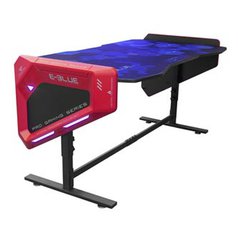 E-Blue Herní stůl 165x88,5x64 cm, RGB podsvícení, výškově nastavitelný, s podlož
