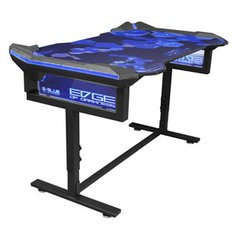 E-Blue Herní stůl 135x78,5x69,5 cm, RGB podsvícení, výškově nastavitelný, s podl