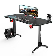 ULTRADESK Herní stůl GRAND BLUE, 160x70 cm, 70-80 cm, 3 úrovně výšky, s XXL podl