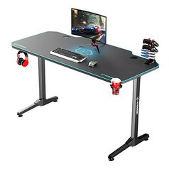 ULTRADESK Herní stůl FRAG - BLUE, 140x66 cm, 76 cm, s XXL podložkou pod myš, s u