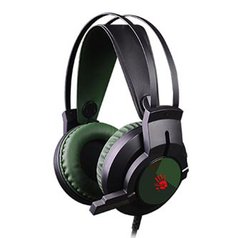 A4tech Bloody J437, sluchátka s mikrofonem, ovládání hlasitosti, zelená, 7.1 sur