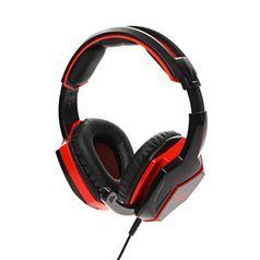 RED FIGHTER H2 herní sluchátka s mikrofonem, ovládání hlasitosti, černo-červená,