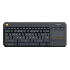 Logitech Klávesnice K400 Plus, AA, multimediální, 2.4 [GHz], černá, bezdrátová,